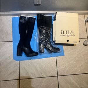 a.n.a Black Knee-High Boots new